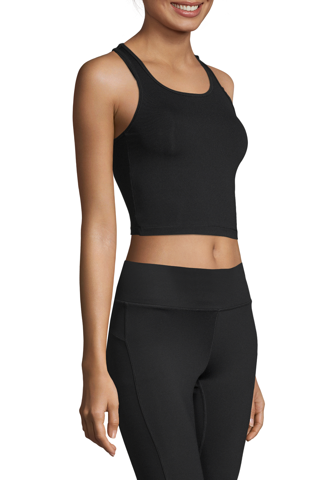 Crop Rib Racerback – Black