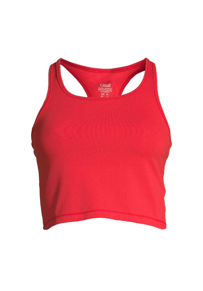 Crop Rib Racerback – Impact Red