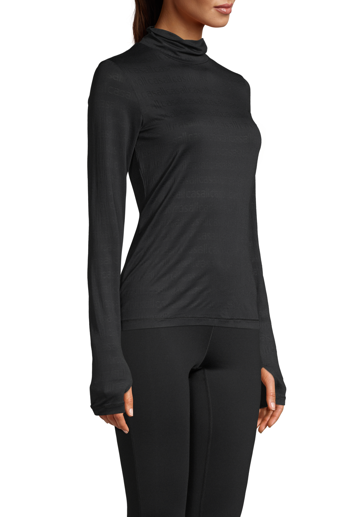 Logo Turtleneck – Black