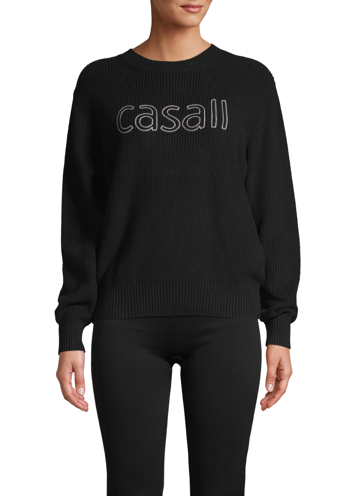 Knitted Logo Sweater – Black