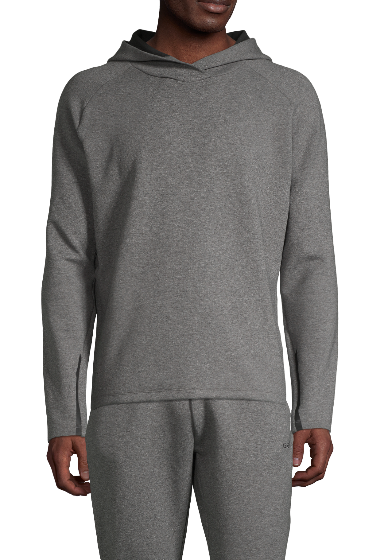 M Double Knit Hoodie - Dk grey melange