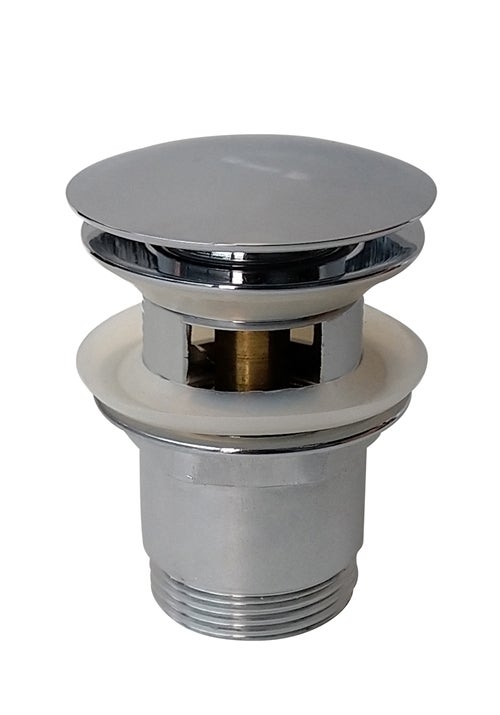 Waste outlet pop up chrome with overflow basin