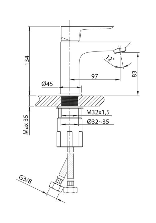 Basin mixer Go black