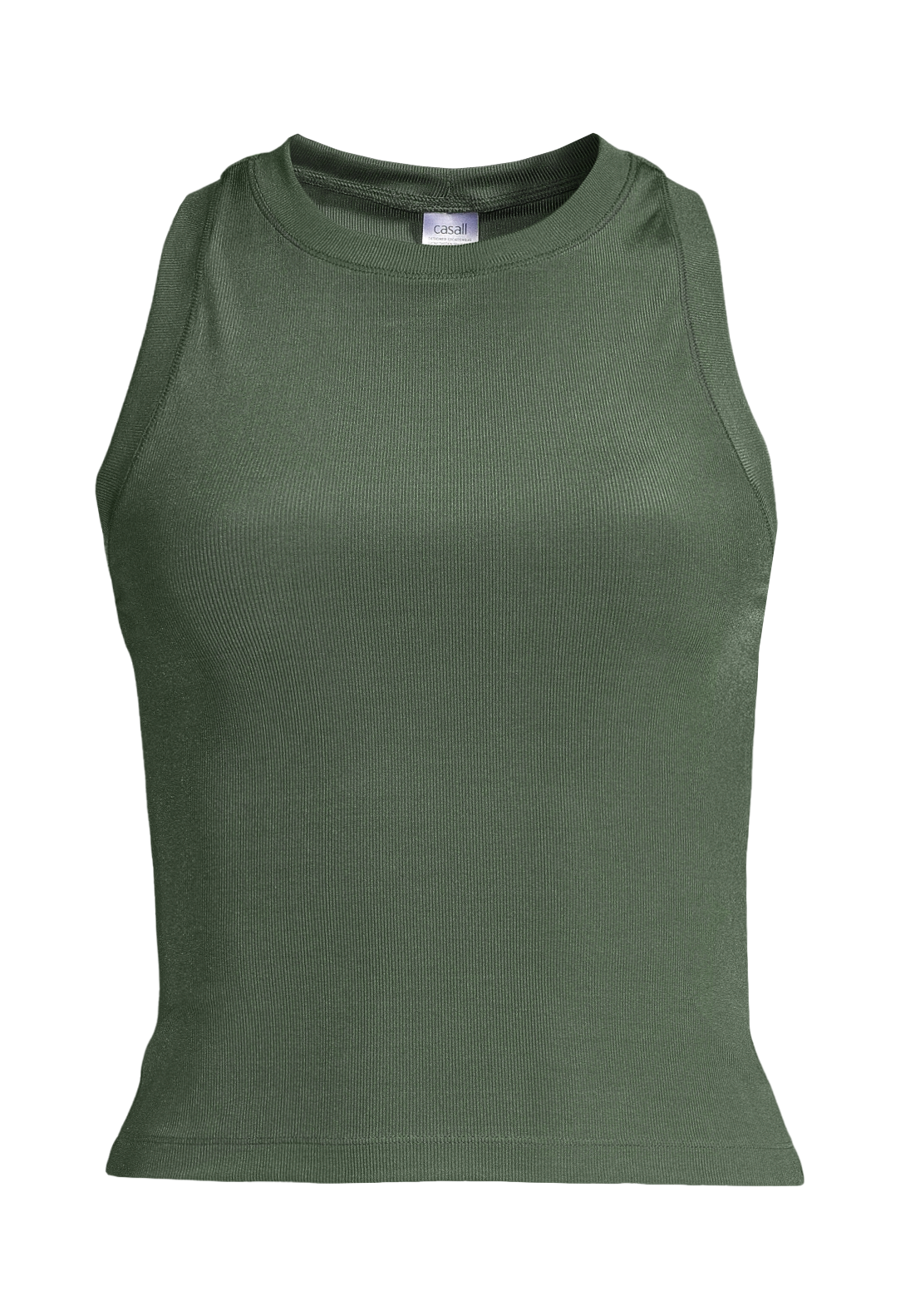 Shiny Rib Crop Top – Northern green