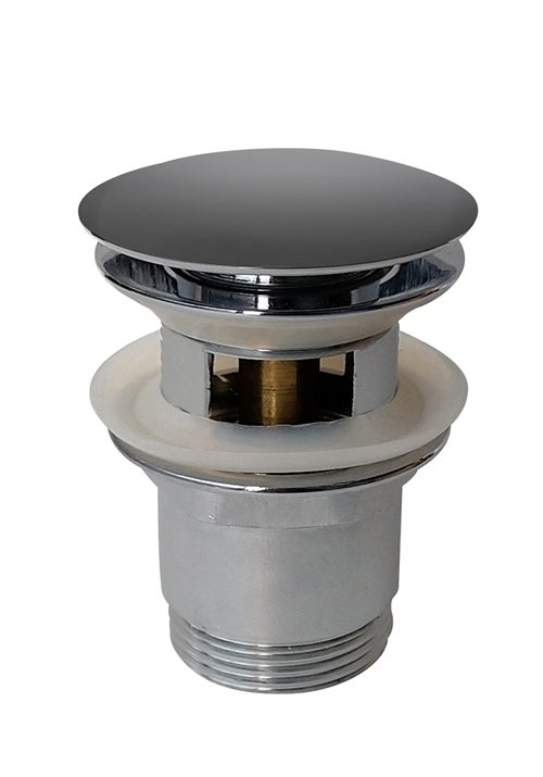 Waste outlet pop up black chrome with overflow basin