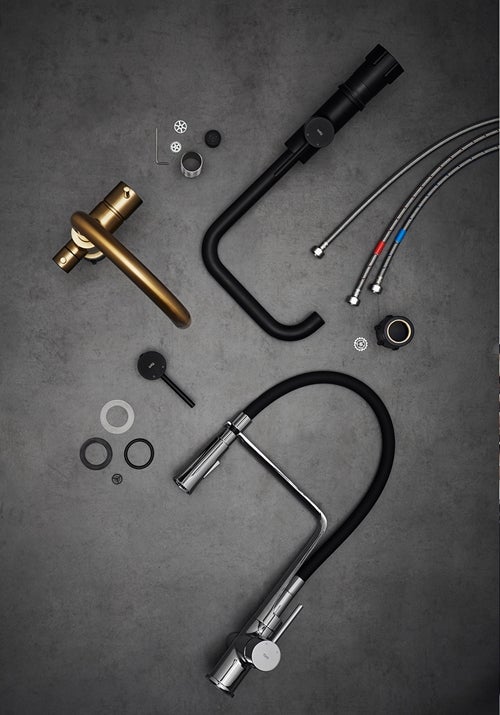 Kitchen faucet Verge black without dishwash valve