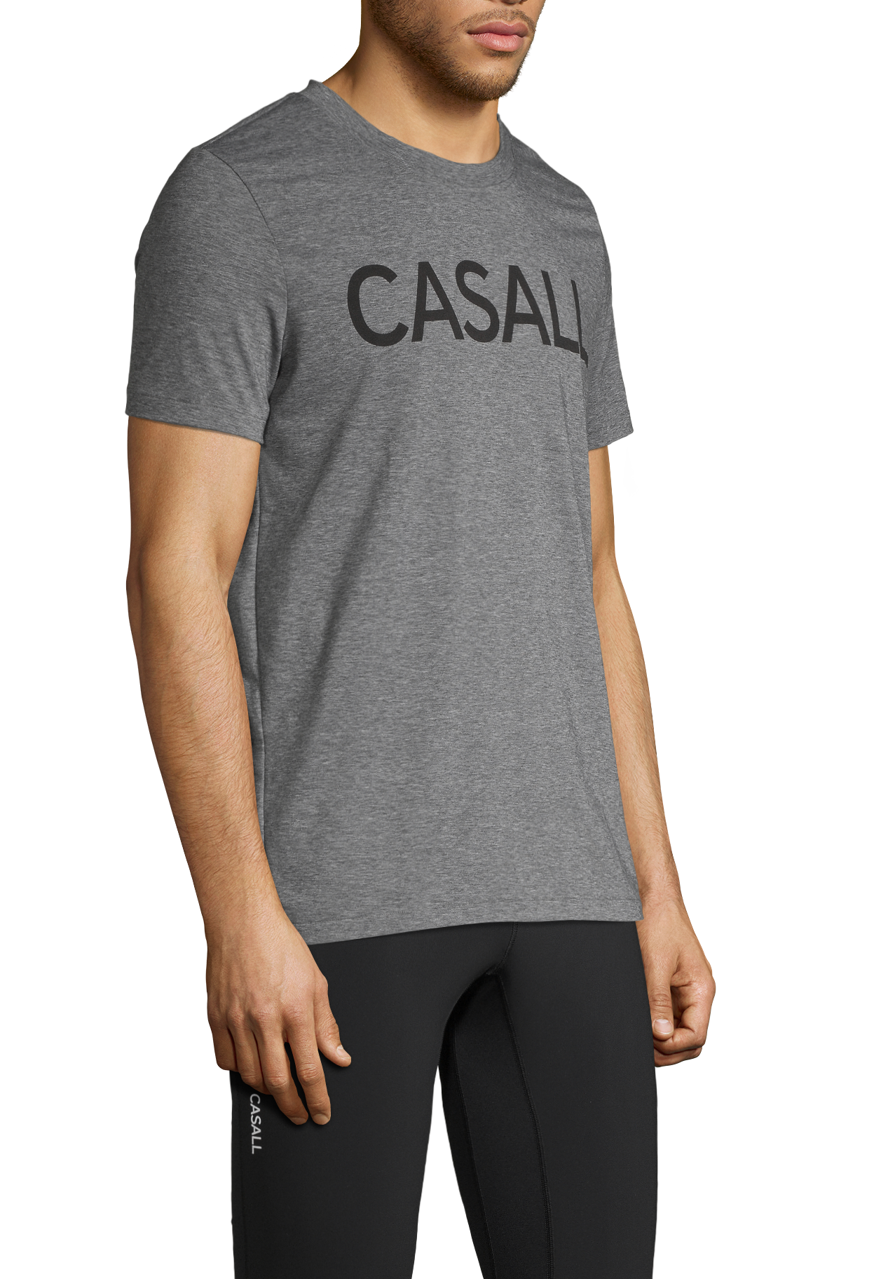 M Logo Tee - Dk grey melange