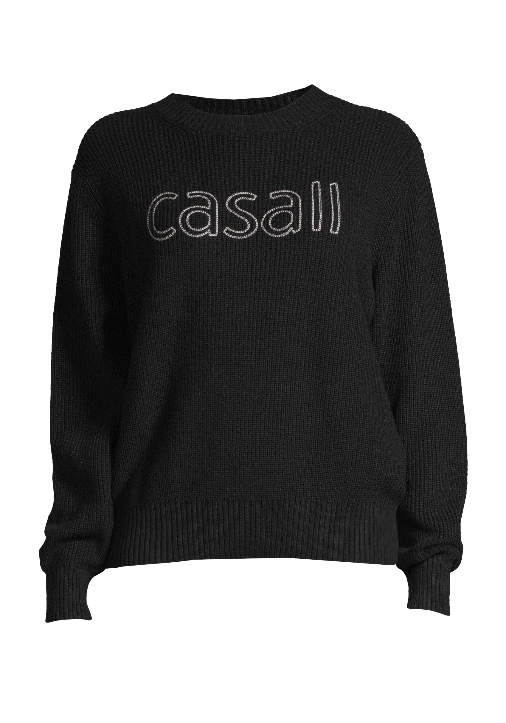 Knitted Logo Sweater – Black